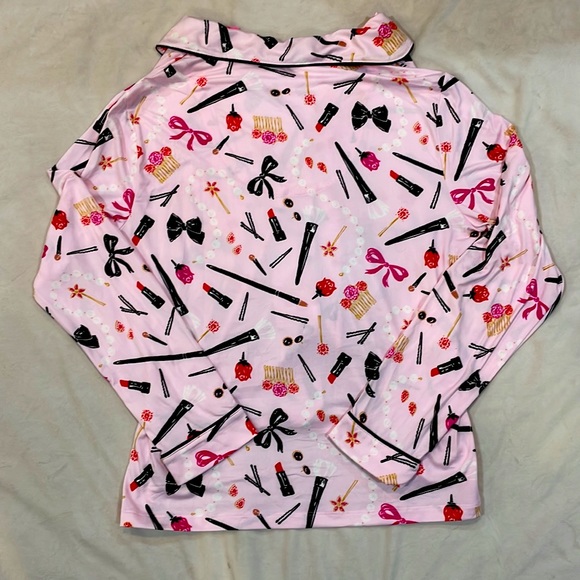 NWT Kate Spade Things We Love Pink Long-Sleeve Pajama Set, S - Picture 3 of 6